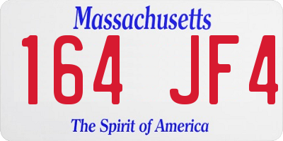 MA license plate 164JF4