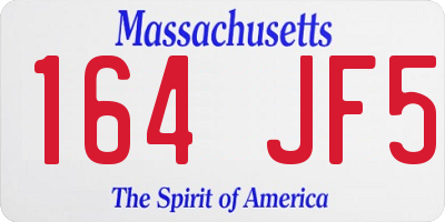 MA license plate 164JF5