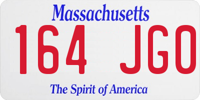 MA license plate 164JG0