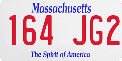 MA license plate 164JG2