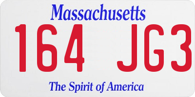 MA license plate 164JG3