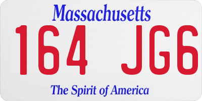 MA license plate 164JG6