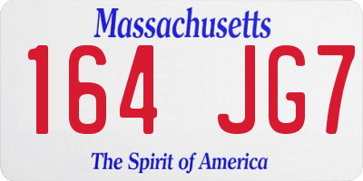 MA license plate 164JG7