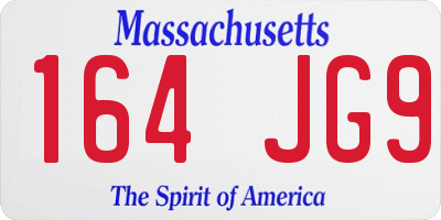 MA license plate 164JG9
