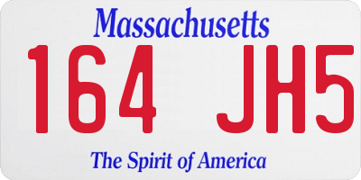MA license plate 164JH5