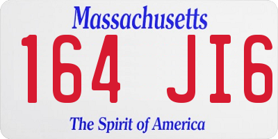 MA license plate 164JI6
