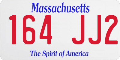 MA license plate 164JJ2