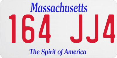 MA license plate 164JJ4