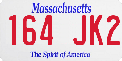 MA license plate 164JK2
