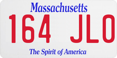 MA license plate 164JL0