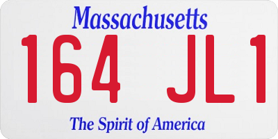 MA license plate 164JL1