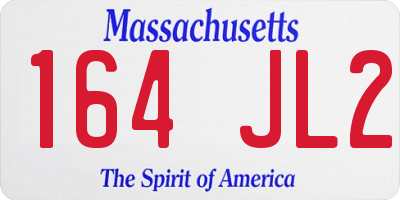 MA license plate 164JL2