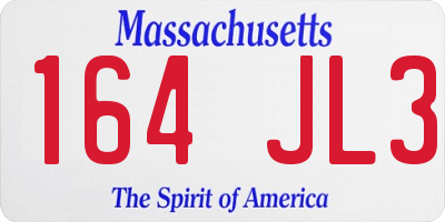 MA license plate 164JL3
