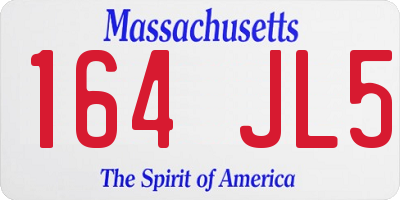 MA license plate 164JL5