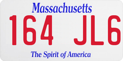 MA license plate 164JL6