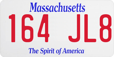 MA license plate 164JL8