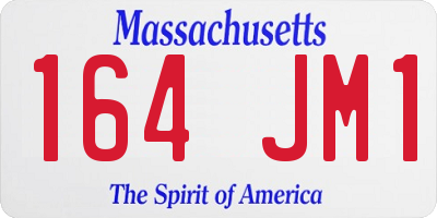 MA license plate 164JM1