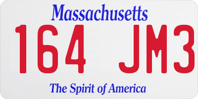 MA license plate 164JM3