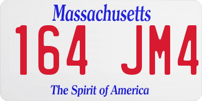 MA license plate 164JM4