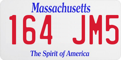 MA license plate 164JM5