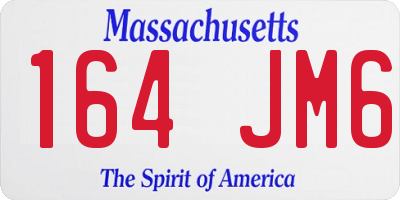 MA license plate 164JM6