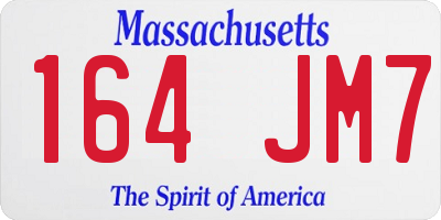 MA license plate 164JM7