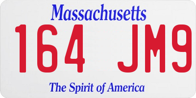 MA license plate 164JM9