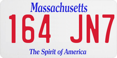 MA license plate 164JN7