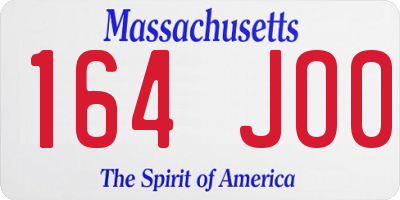 MA license plate 164JO0