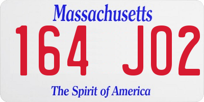 MA license plate 164JO2