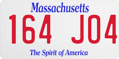 MA license plate 164JO4