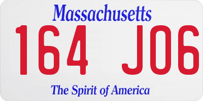 MA license plate 164JO6