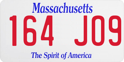 MA license plate 164JO9