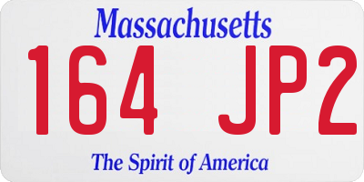 MA license plate 164JP2