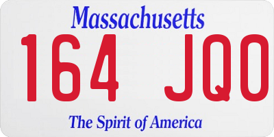 MA license plate 164JQ0
