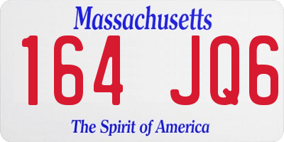 MA license plate 164JQ6