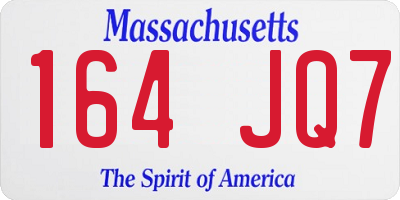 MA license plate 164JQ7