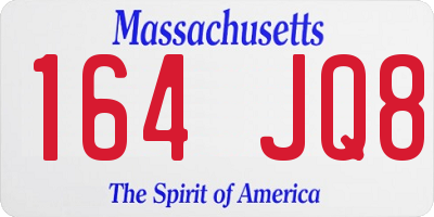 MA license plate 164JQ8