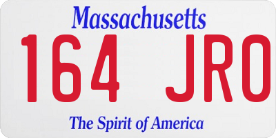 MA license plate 164JR0
