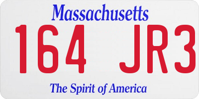 MA license plate 164JR3