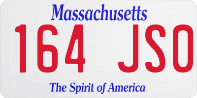 MA license plate 164JS0