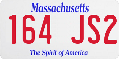 MA license plate 164JS2