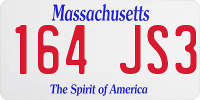 MA license plate 164JS3