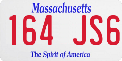 MA license plate 164JS6