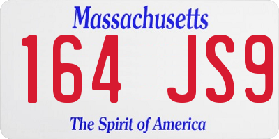 MA license plate 164JS9