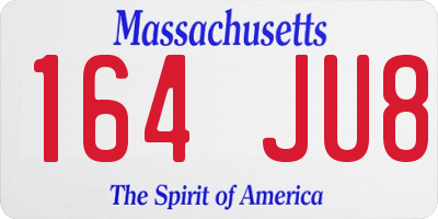 MA license plate 164JU8