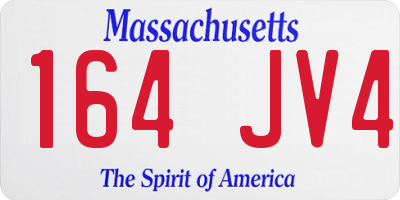 MA license plate 164JV4