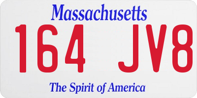 MA license plate 164JV8