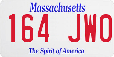 MA license plate 164JW0
