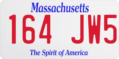 MA license plate 164JW5